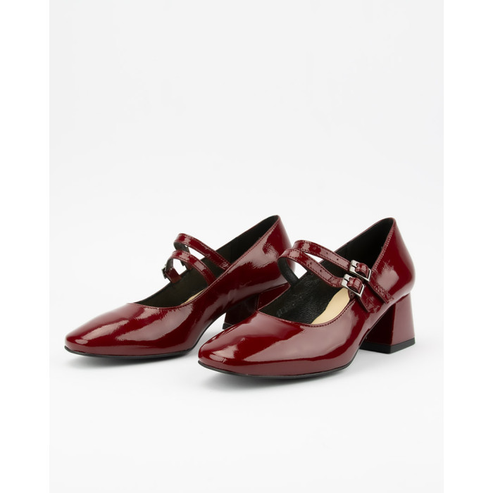 Maroon Ivette pumps with two straps