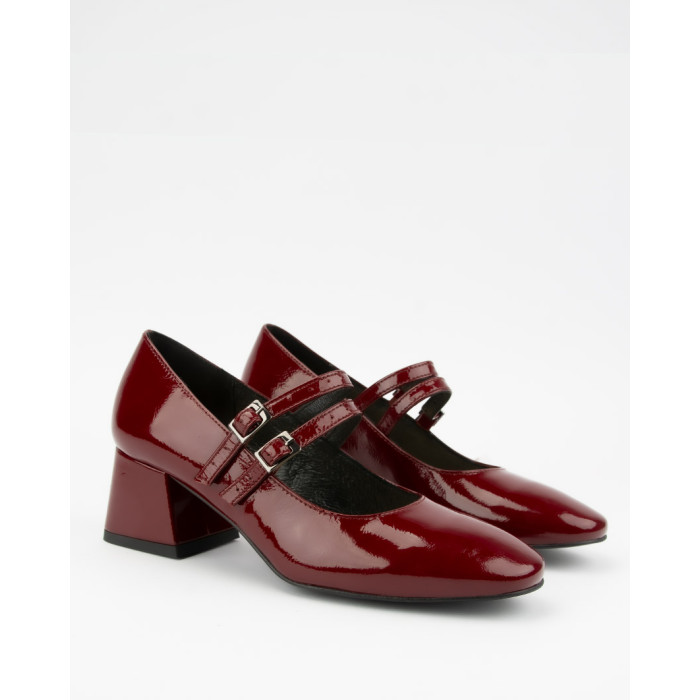 Maroon Ivette pumps with two straps