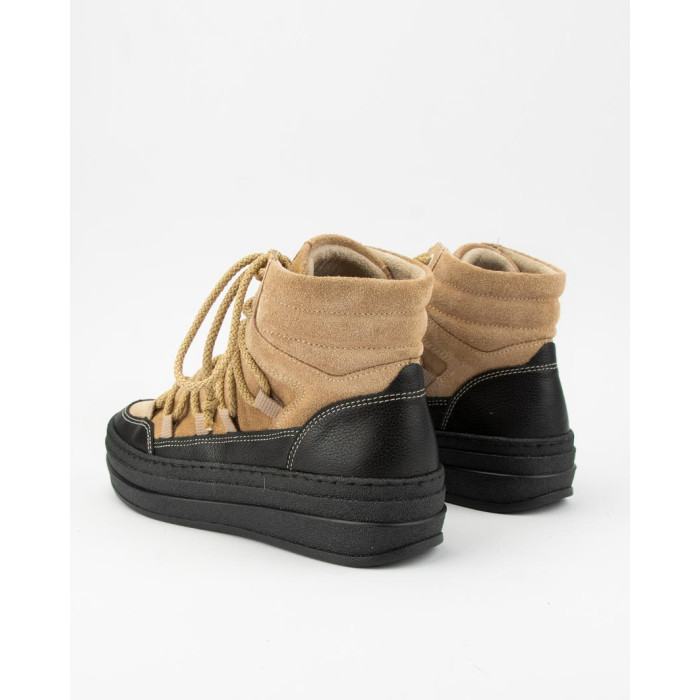 Brown lace-up women's boots Hanza