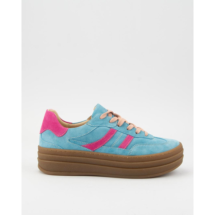 Trampki damskie na wysokiej podeszwie Sara, skóra naturalna