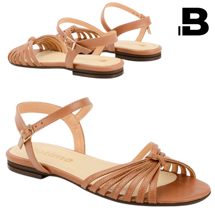 Leather flat sole sandals