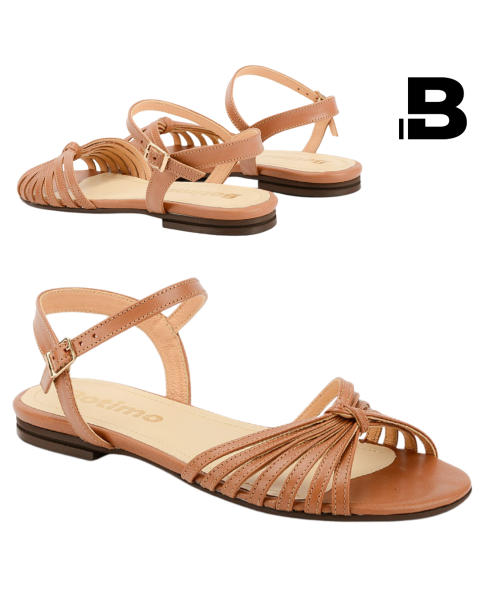 Leather flat sole sandals