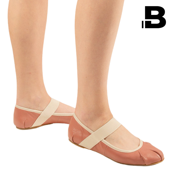 Celia dashing ballerinas pink, leather with elastic band