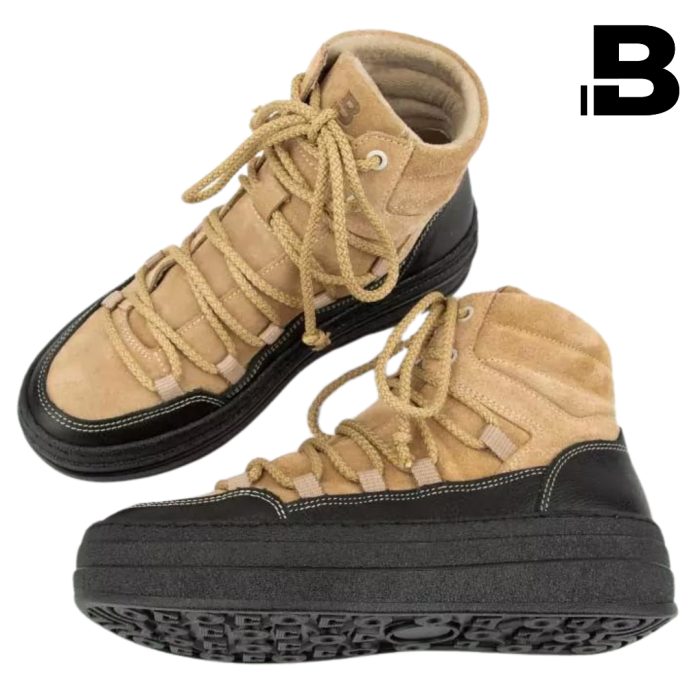 Brown lace-up women's boots Hanza