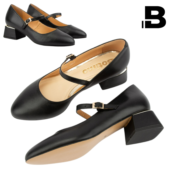 Women's Mary heeled pumps, matt leather