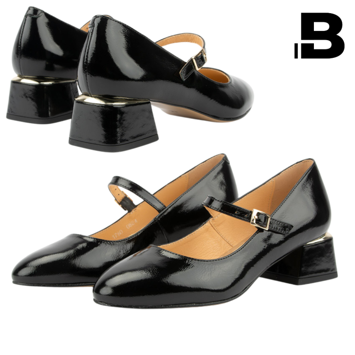 Women's Mary pumps on heel, patent leather