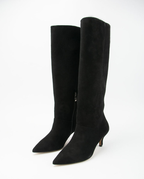 High suede women's boots with 5cm heel Ava