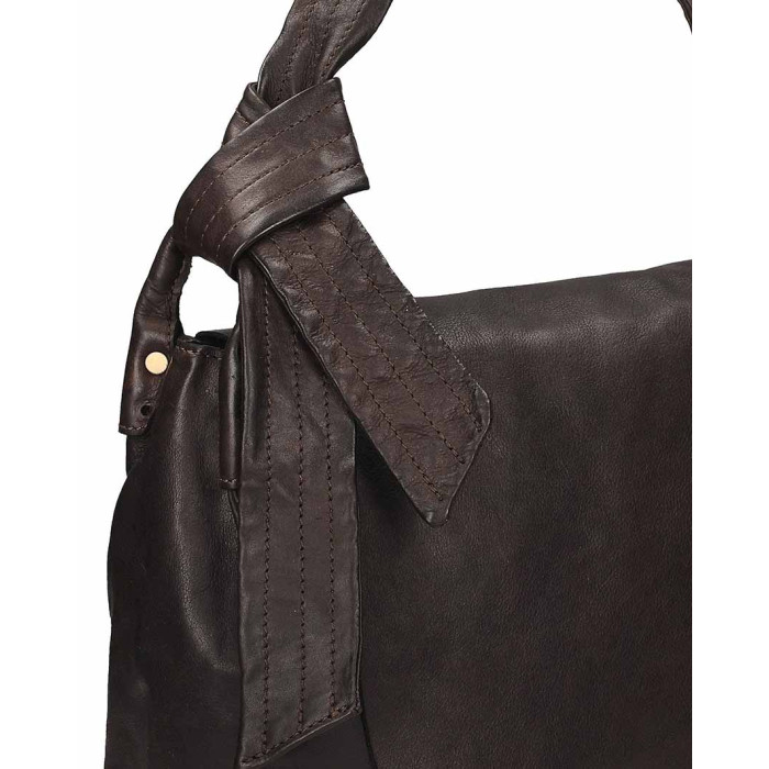 Brown handbag with flap