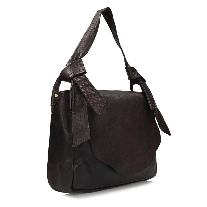 Brown handbag with flap