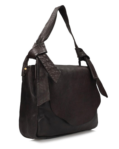 Brown handbag with flap