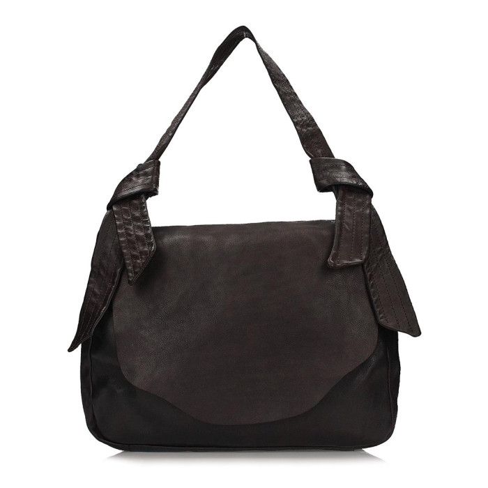 Brown handbag with flap