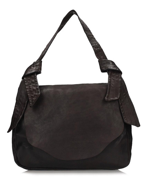 Brown handbag with flap