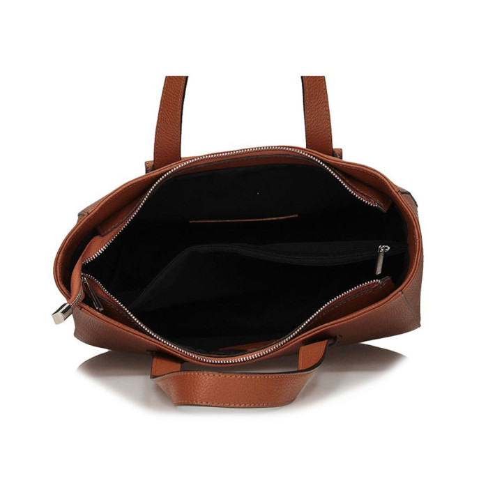 Women's leather shopper bag