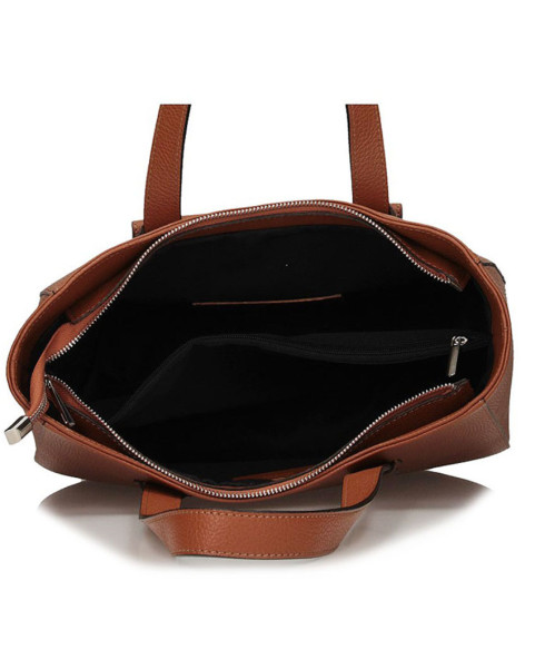 Women's leather shopper bag