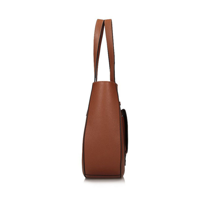 Women's leather shopper bag