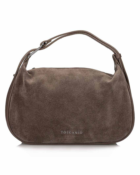 Suede hobo handbag, beige...