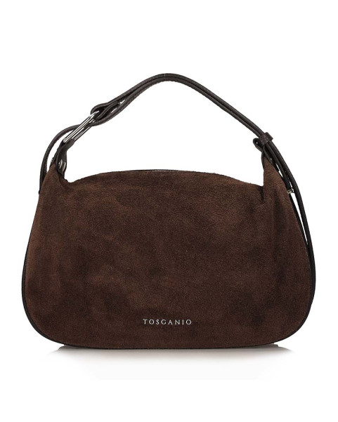 Suede hobo handbag, brown...