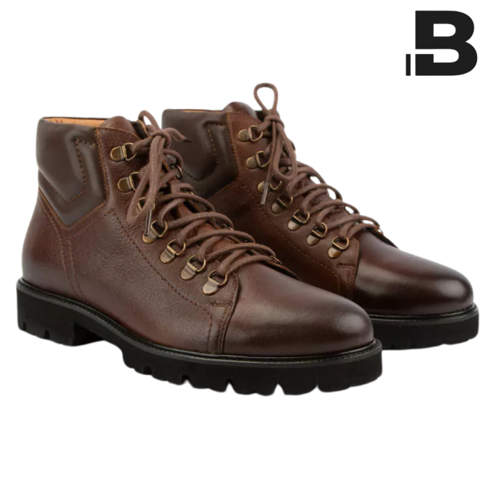 Alan brown men's lace-up boots