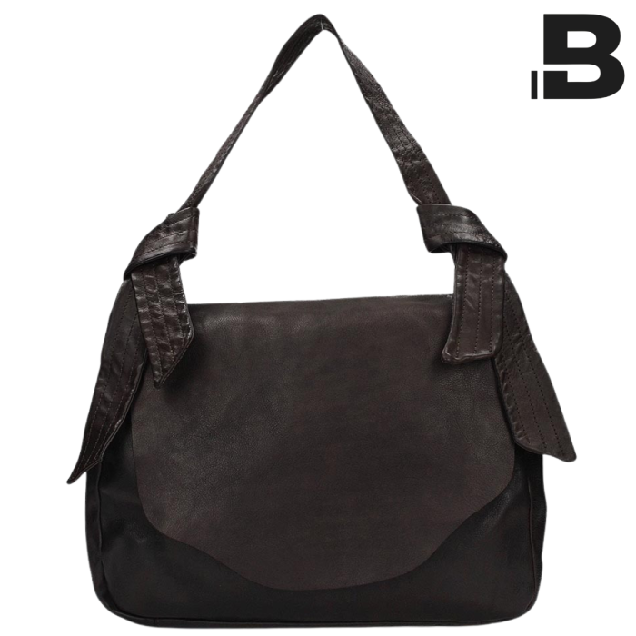 Brown handbag with flap
