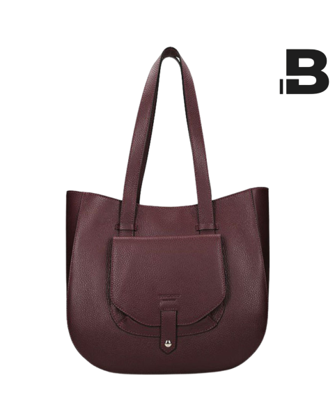 Maroon women's shopper bag