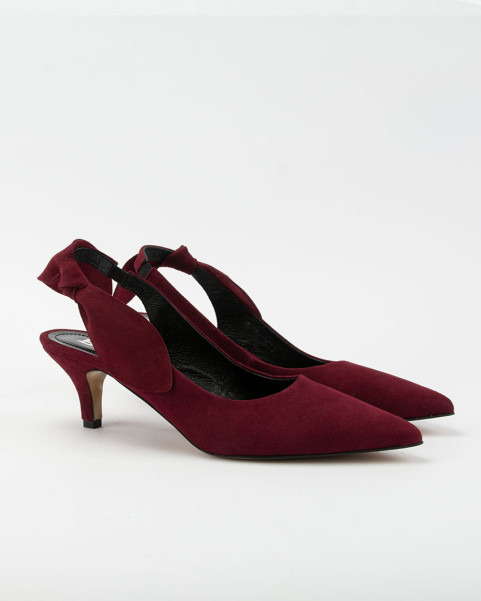 Suede pumps with low heel 6cm