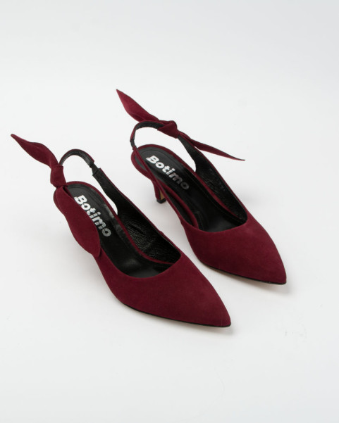 Suede pumps with low heel 6cm