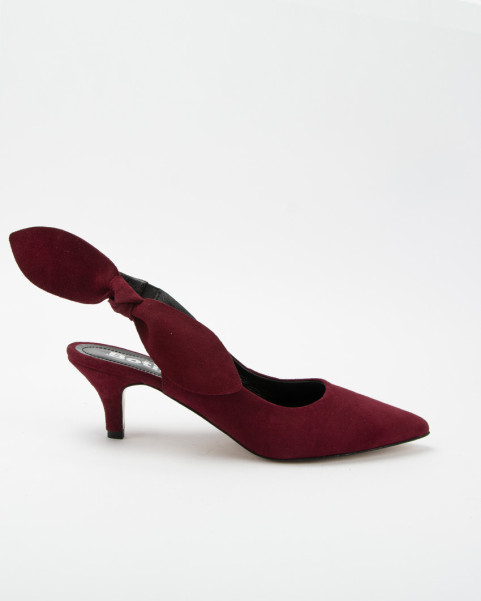 Suede pumps with low heel 6cm