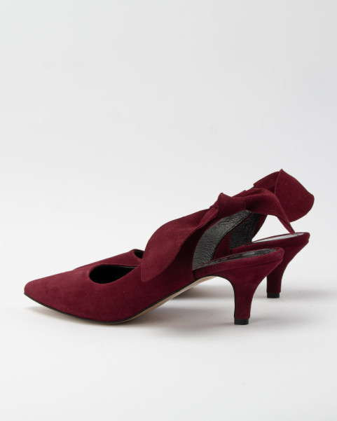 Suede pumps with low heel 6cm