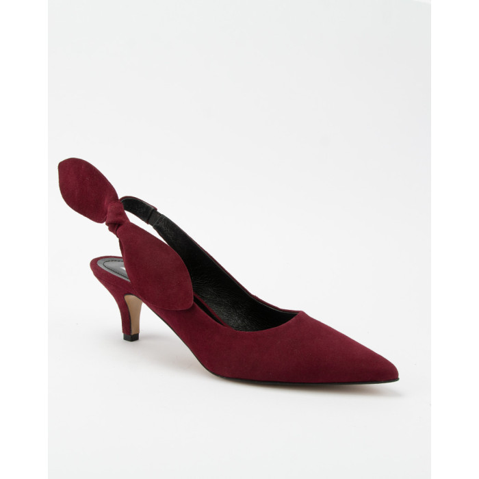 Suede pumps with low heel 6cm