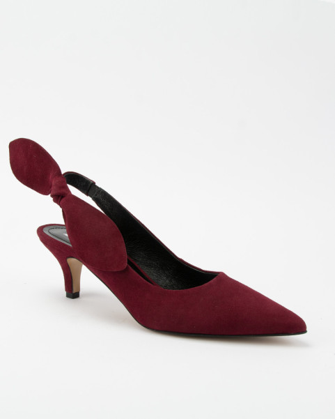 Suede pumps with low heel 6cm