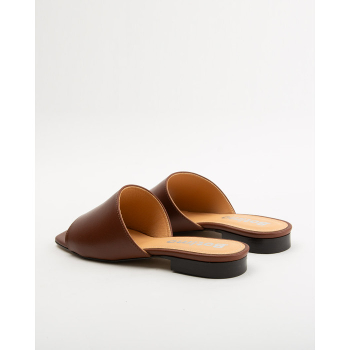 copy of Caramel flip-flops with 3cm grain leather heel