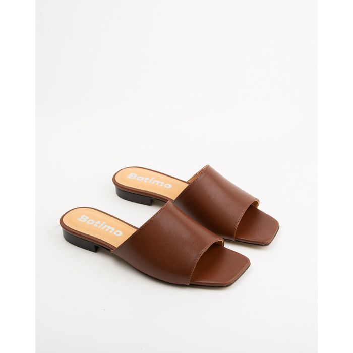 copy of Caramel flip-flops with 3cm grain leather heel
