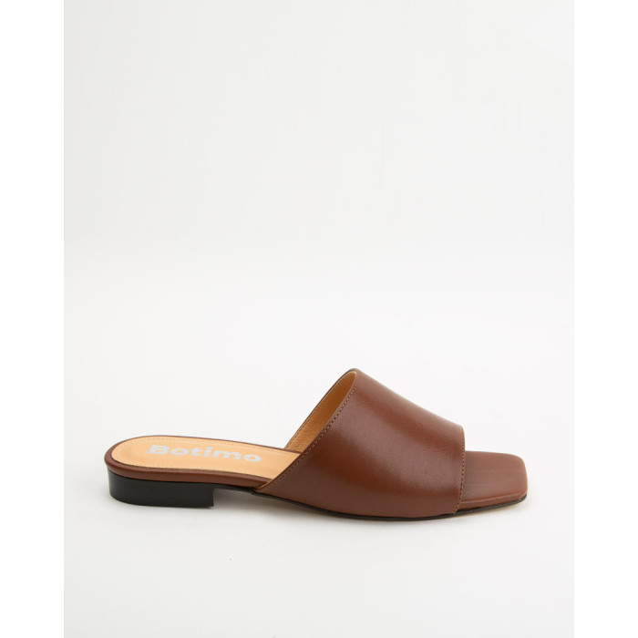 copy of Caramel flip-flops with 3cm grain leather heel