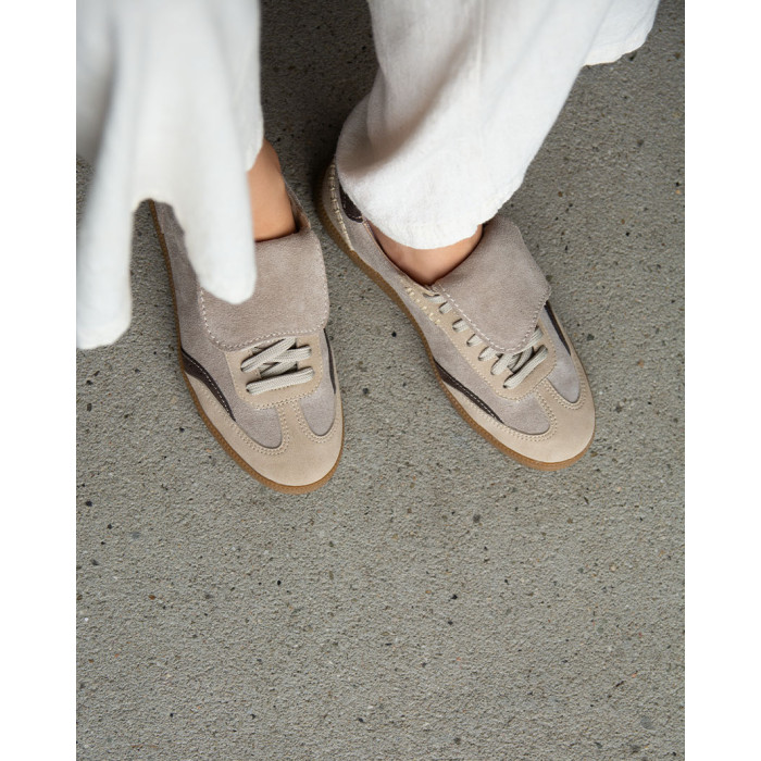 Boston trampki damskie z językiem, skóra naturalna