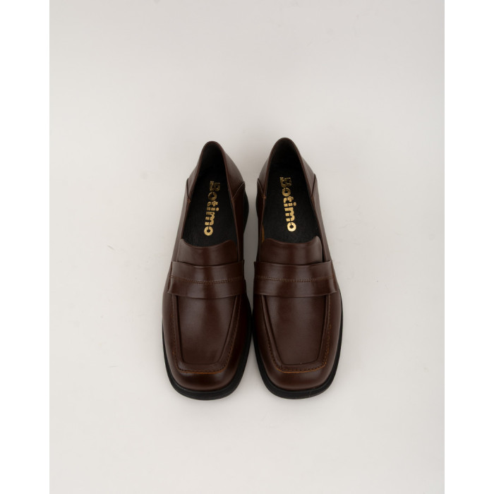copy of Black leather moccasin with platform BOTIMO