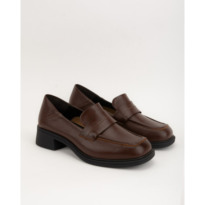 copy of Black leather moccasin with platform BOTIMO