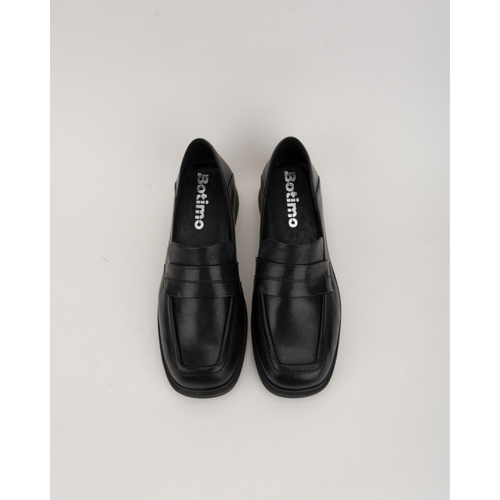 copy of Black leather moccasin with platform BOTIMO