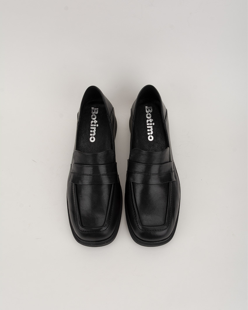 Damskie mokasyny LOTTA, czarne skóra naturalne