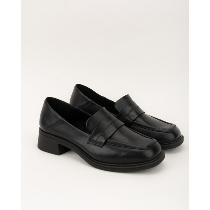 copy of Black leather moccasin with platform BOTIMO