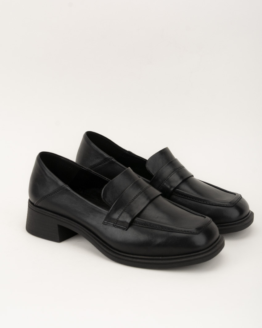 Damskie mokasyny LOTTA, czarne skóra naturalne