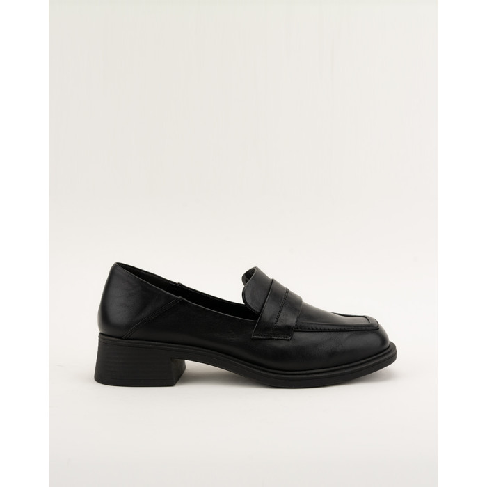 copy of Black leather moccasin with platform BOTIMO