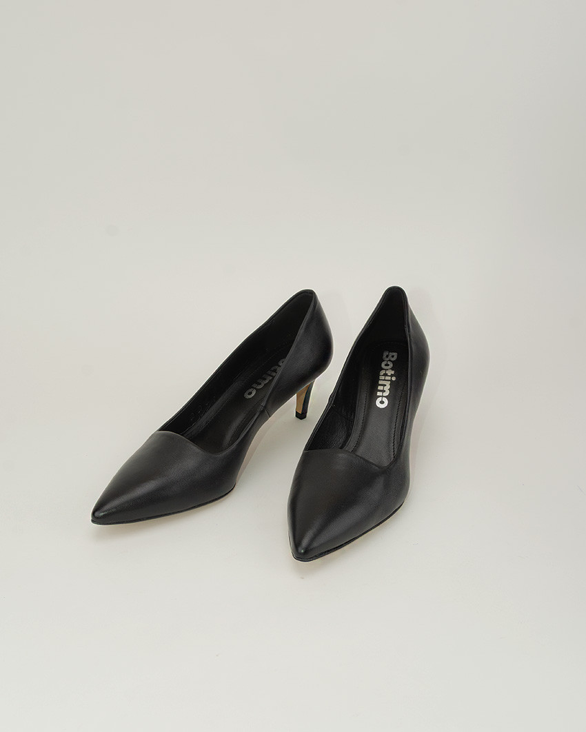 Czarne czółenka NOEL na szpilce, skóra licowa