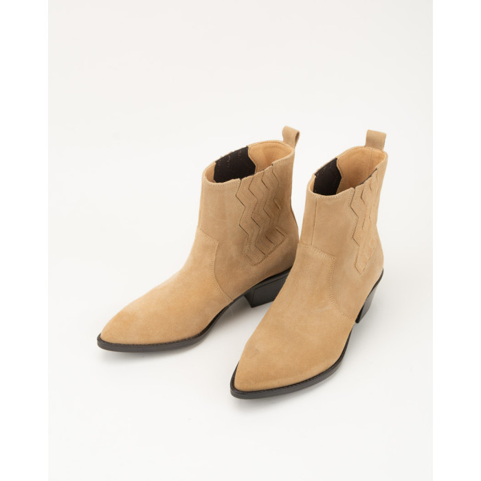 copy of Brown velour cowboy boots with low heel