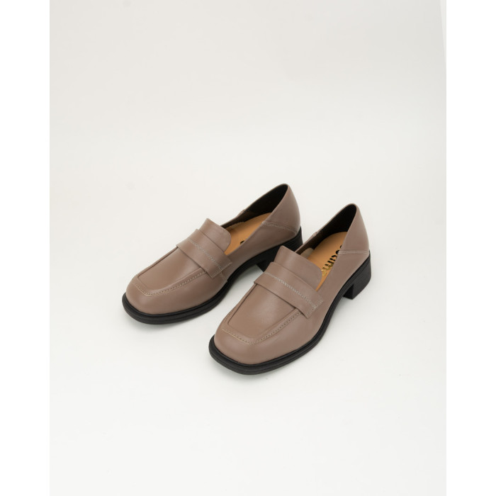copy of Black leather moccasin with platform BOTIMO