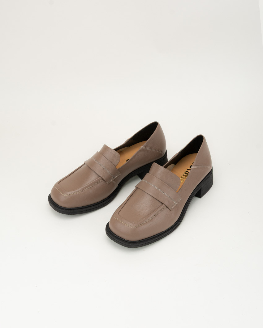 copy of Black leather moccasin with platform BOTIMO