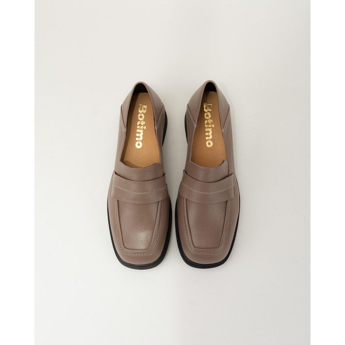 copy of Black leather moccasin with platform BOTIMO