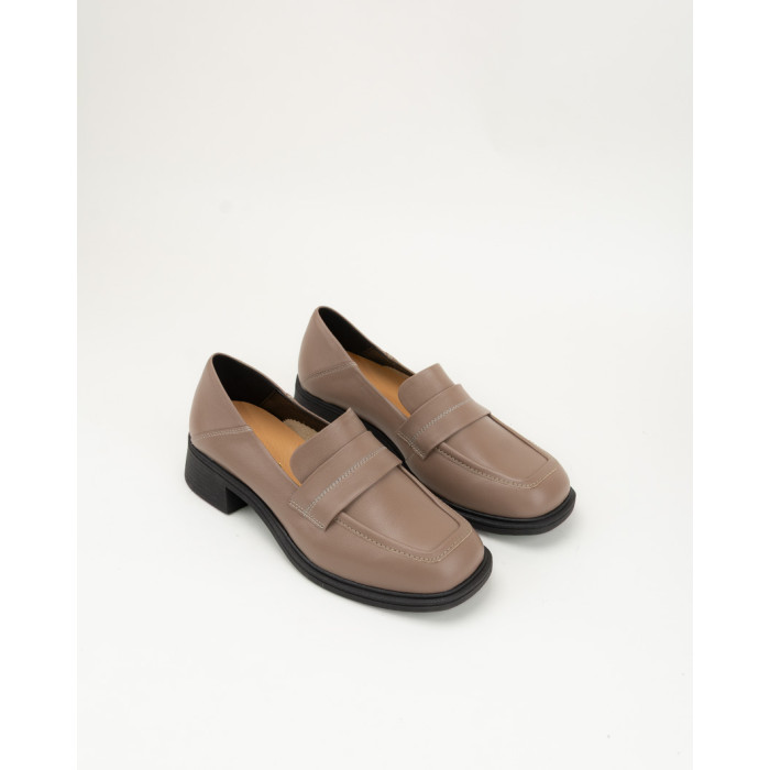 copy of Black leather moccasin with platform BOTIMO