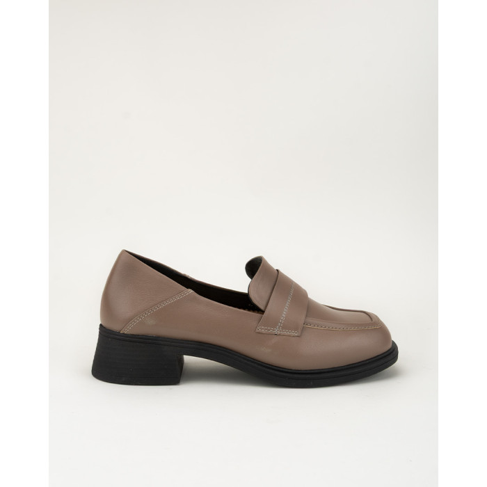 copy of Black leather moccasin with platform BOTIMO