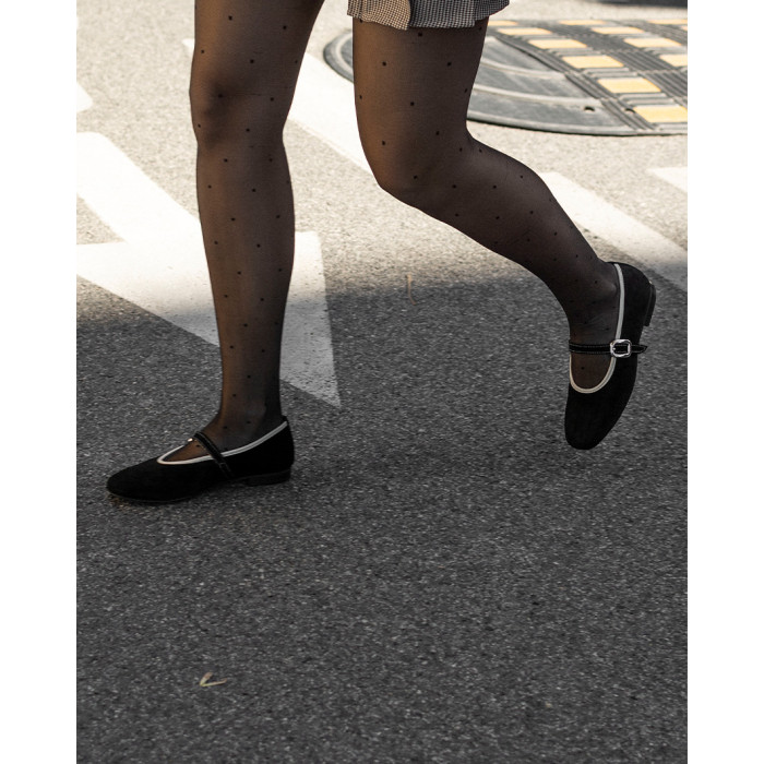 copy of Black lacquered Leah ballerinas with straps