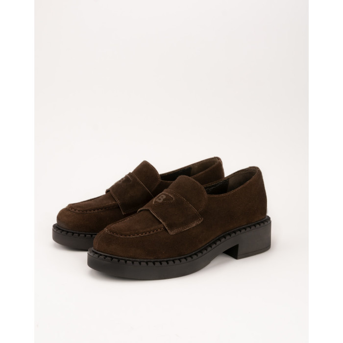 copy of Black leather moccasin with platform BOTIMO